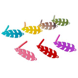 Multicolors Plated Leaf Shape Stud Earrings Necklace Jewelry Diy 10pcs