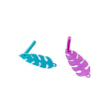Multicolors Plated Leaf Shape Stud Earrings Necklace Jewelry Diy 10pcs