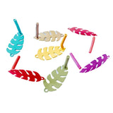Multicolors Plated Leaf Shape Stud Earrings Necklace Jewelry Diy 10pcs