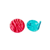 10pcs Multicolor Round Dent Stud Earrings Jewelry Component Diy Material