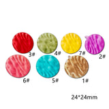10pcs Multicolor Round Dent Stud Earrings Jewelry Component Diy Material