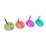 10pcs Multicolor Round Dent Stud Earrings Jewelry Component Diy Material