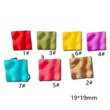Multicolors Square Dent Stud Earrings Accessories DIY Material