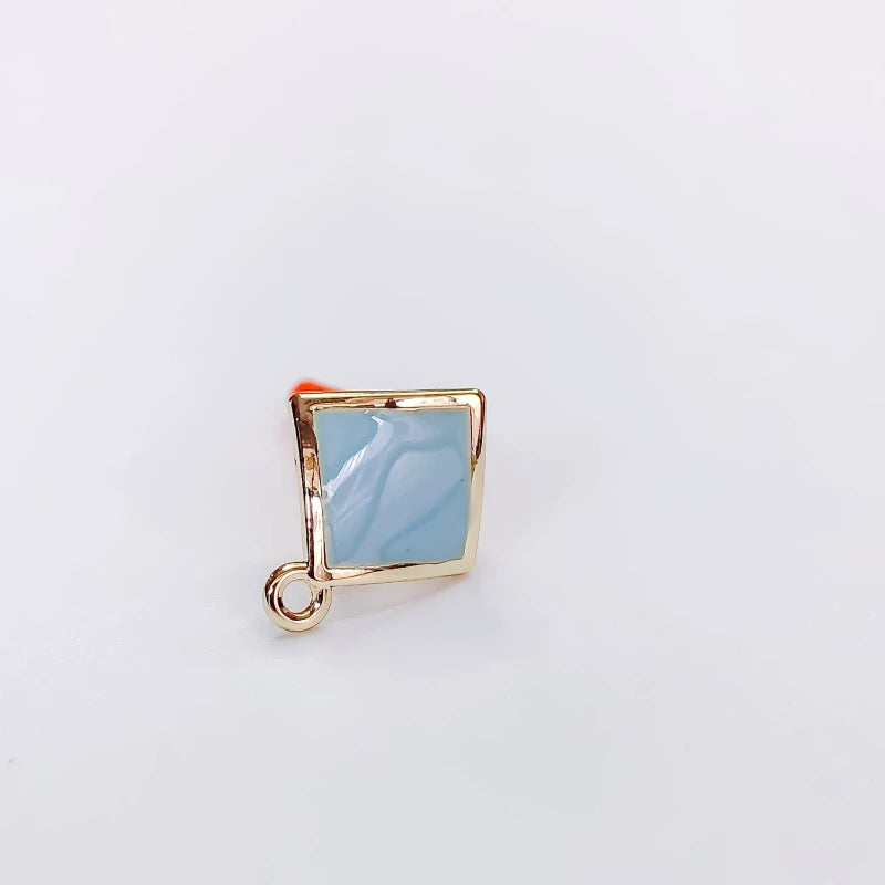Multicolors Square Stud Earrings Set of 8