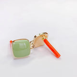 Multicolors Square Stud Earrings 8pcs