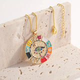 Evil Eye Necklace Classic Copper Pendant Choker Bohemia Jewelry