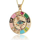 Evil Eye Necklace Classic Copper Pendant Choker Bohemia Jewelry