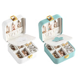Multifunction Leather Jewelry Box Earrings Rings Holder Organizer