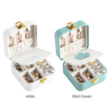 Multifunction Leather Jewelry Box Earrings Rings Holder Organizer