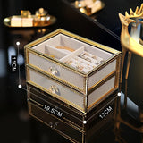 3-Layer Jewelry Glass Box Organizer Container - Storage Glass Case