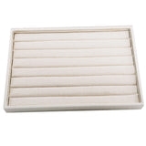 Beige Linen Jewelry Tray Earring Display Organizer Holder