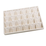 Beige Linen Jewelry Tray Earring Display Organizer Holder