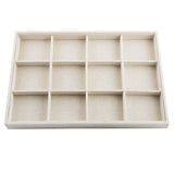 Beige Linen Jewelry Tray Earring Display Organizer Holder