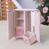 Pink Jewelry Box Organizer with Mirror