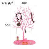 Pink Tree Shape Jewelry Display Holder Stand Rack