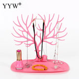 Pink Tree Shape Jewelry Display Holder Stand Rack