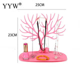 Pink Tree Shape Jewelry Display Holder Stand Rack