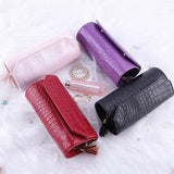 Crocodile Pattern Velvet Jewelry Bag Red Pink Purple Bag
