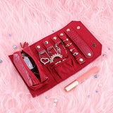 Crocodile Pattern Velvet Jewelry Bag Red Pink Purple Bag