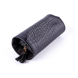 Portable Jewelry Storage Bag PU Crocodile Pattern Fiber Flannel Jewelry Box