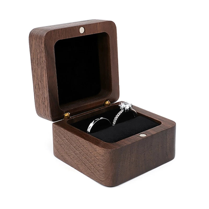 Small Square Jewelry Box Ring Holder Organizer for Wedding