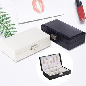 Solid Jewelry Storage Box Earring Ring Necklace Organizer