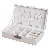 Solid Jewelry Storage Box Earring Ring Necklace Organizer