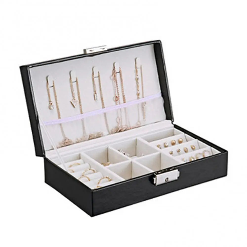 Solid Jewelry Storage Box Earring Ring Necklace Organizer