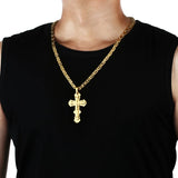 Stainless Steel Rivet Cross Pendant Necklace for Men