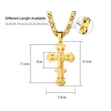 Stainless Steel Rivet Cross Pendant Necklace for Men