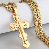 Stainless Steel Rivet Cross Pendant Necklace for Men