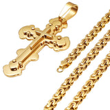 Stainless Steel Rivet Cross Pendant Necklace for Men