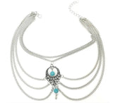 Retro Water Drop Turquoise Beach Anklet Female Summer Jewelry