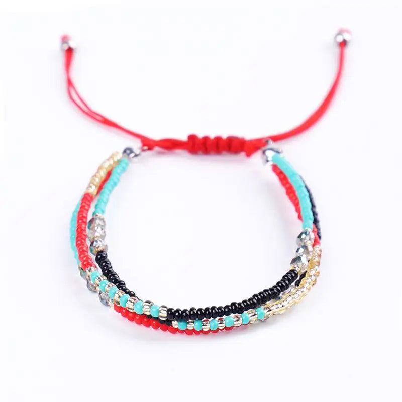 Beaded Braided Bracelets Stackable Boho Jewelry