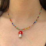 Heart Pendant Layered Beads Necklace Women Jewelry