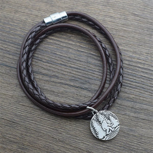 Multilayer Bigfoot Charm Rope Bracelet for Men Women