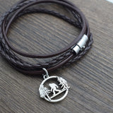 Multilayer Bigfoot Charm Rope Bracelet for Men Women
