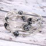 Boho Tiger Eye Gemstone Cuff Bangle Bracelet For Women Girls