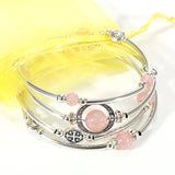 Boho Tiger Eye Gemstone Cuff Bangle Bracelet For Women Girls