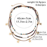 Boho Seed Beads Butterfly Leaf Tassel Choker Necklace