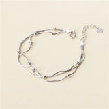 925 Silver Multi-Layer Bracelet Twining String Beads for Women
