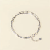 925 Silver Multi-Layer Bracelet Twining String Beads for Women