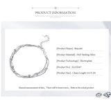 925 Silver Multi-Layer Bracelet Twining String Beads for Women