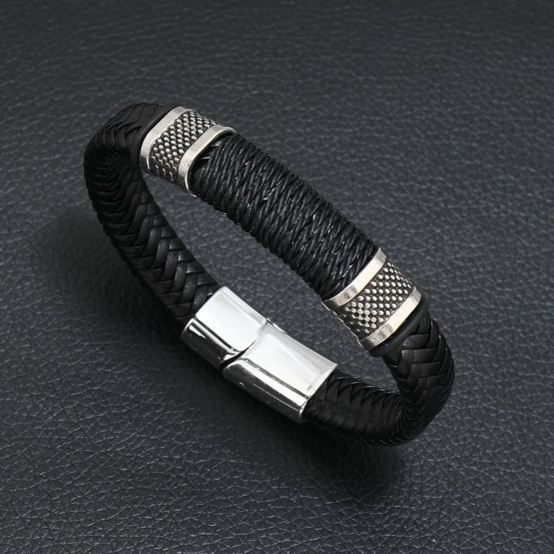 Braided Rope Bracelets Men Women Charm Leather Bracelets