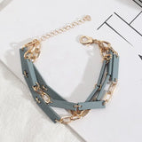 Multilayer Natural Wood Bar Link Bracelets for Women