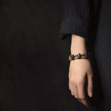 Copper Beads Ebony Wood Bracelet Geometric Beaded Meditation Wish Mens Womens