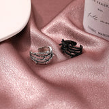 Multilayer Leaf Rings Resizable Opening Finger Rings for Women Girl