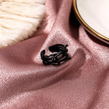 Multilayer Leaf Rings Resizable Opening Finger Rings for Women Girl