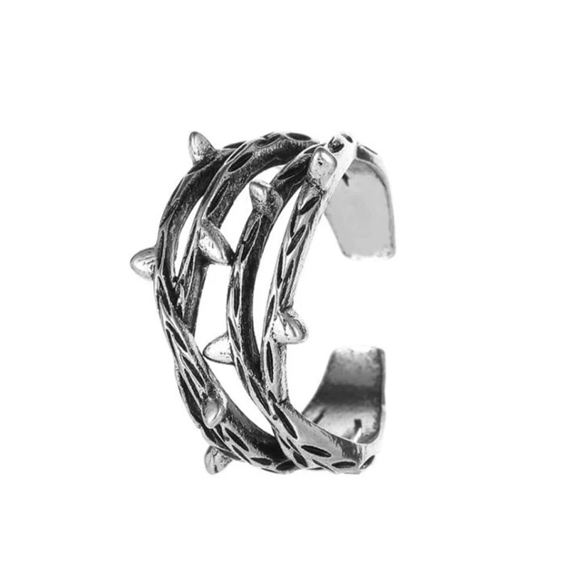 Multilayer Leaf Rings Resizable Opening Finger Rings for Women Girl