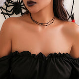 Multilayer Gothic Zircon Choker Necklace Vintage Clavicle Link